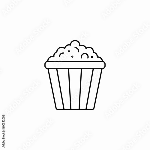 popcorn snack bucket icon sign vector