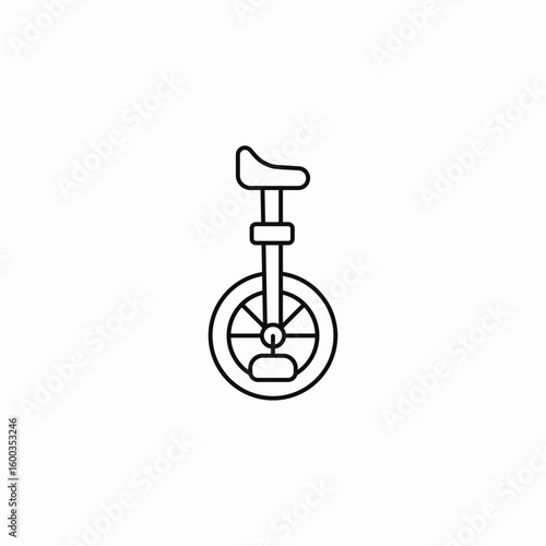 unicycle circus prop icon sign vector