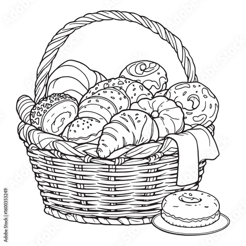 cuesta de vine com pastis de line art design