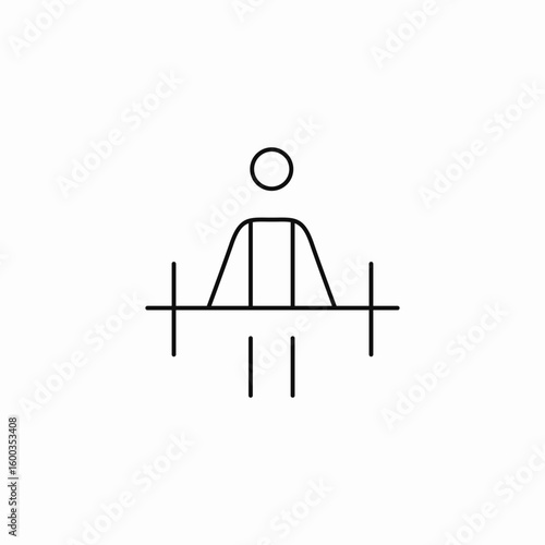 weightlifting barbell person icon sign vector