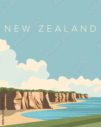 Cape Kidnappers New Zealand poster