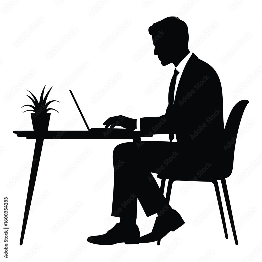 Vector Illustration of Businessman Silhouette Vector Illustration of Businessman Silhouette
