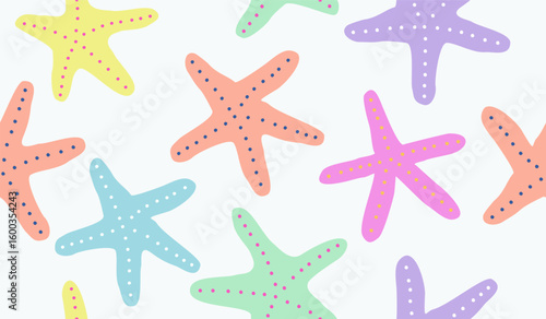 Cute starfish pattern background vector design
