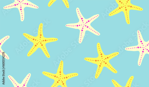 Cute starfish pattern background vector design