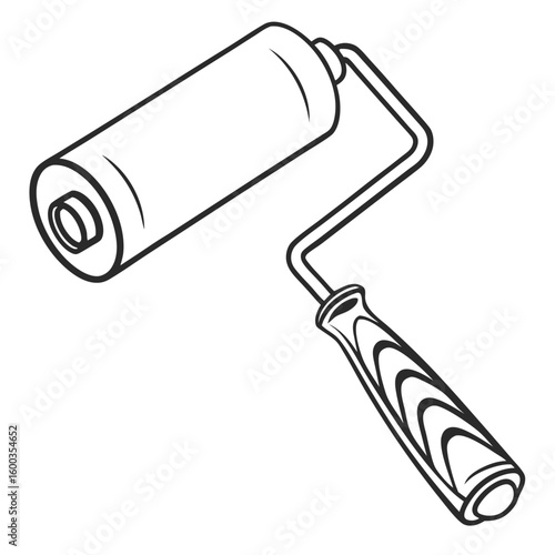 Black and white paint roller tool for home improvement painting tool renovation