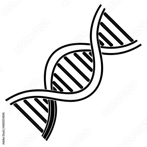 Black D N A helix symbol genetics biology