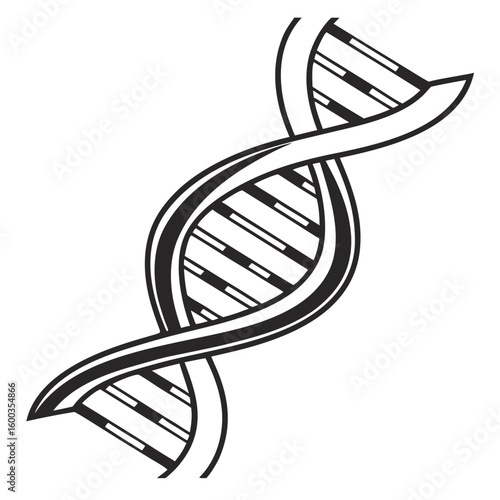 Black D N A helix symbol genetics medical