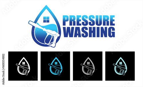 Pressure wash logo emblem design illustration vector graphic business identity