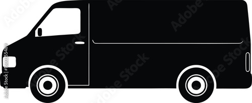  food delivery van silhouette vector illustration