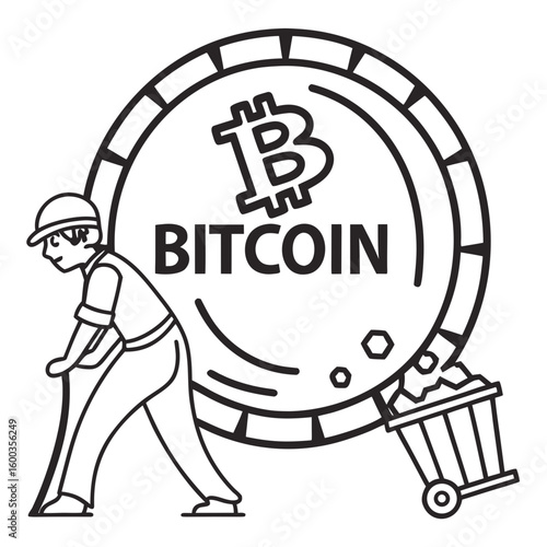 Bitcoin miner with cart cryptocurrency mining