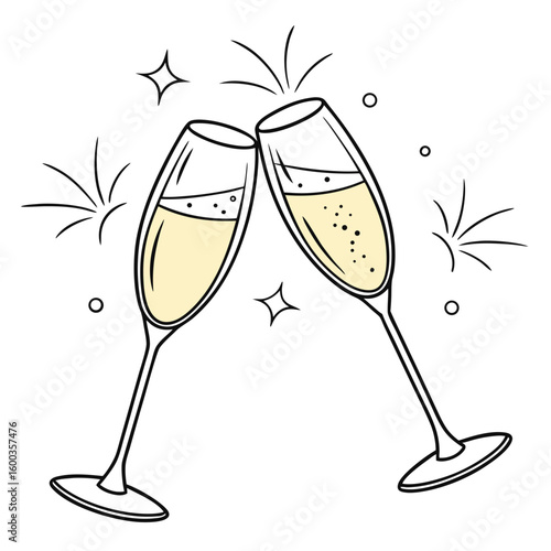 Champagne Toast Celebration glasses sparkling