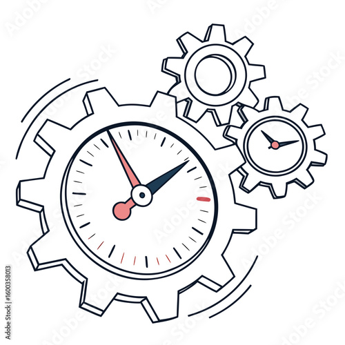 Clock Gears Time Concept mechanism industry