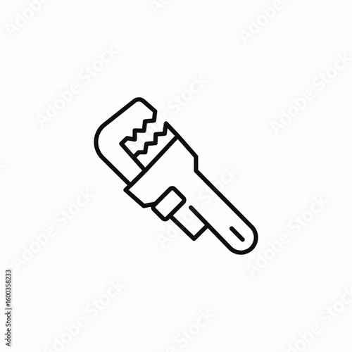 adjustable wrench tool icon sign vector