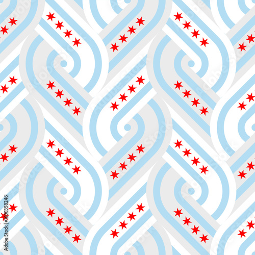 loop pattern of chicago flag. stripes background for decoration. vector illustration
