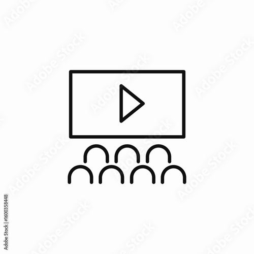 audience watching video icon sign vector
