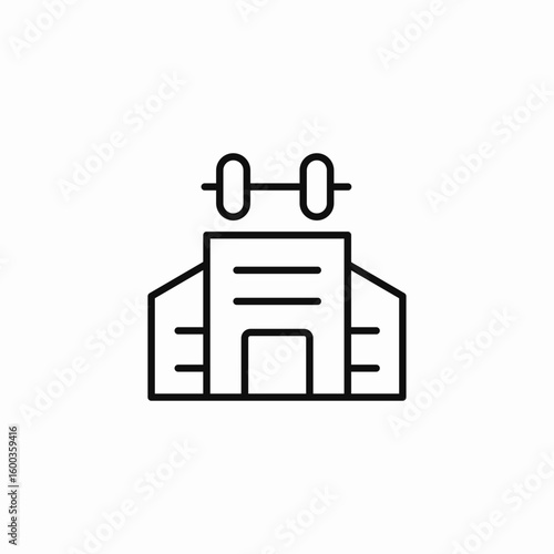 fitness center gym icon sign vector