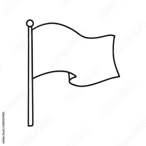 Corner flag line art game boundary marker illustration