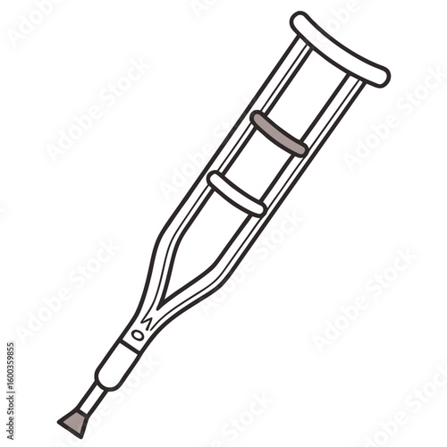 Crutch symbol for injury recovery medical mobility aid