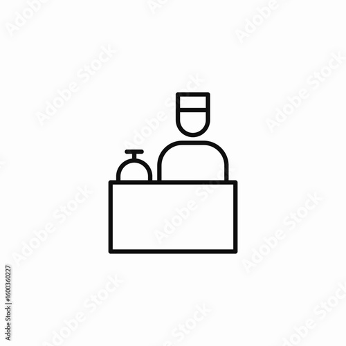 hotel reception desk icon sign vector