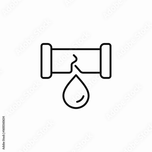 leaking pipe drop icon sign vector
