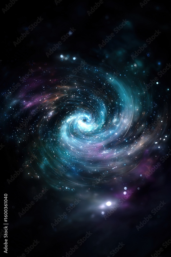 Fototapeta premium Spiral Galaxy With Colorful Nebulae