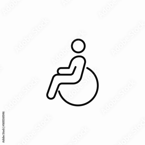 person in wheelchair icon sign vector