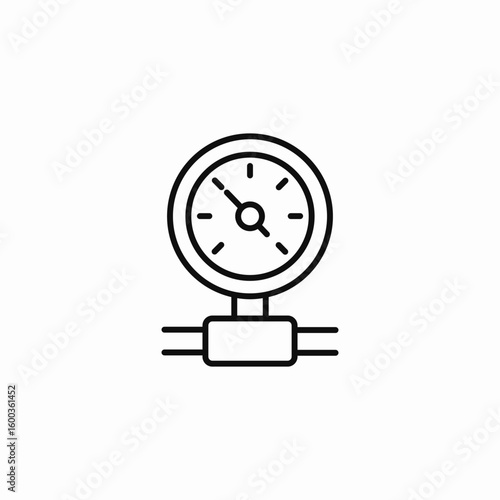 pressure gauge pipe icon sign vector