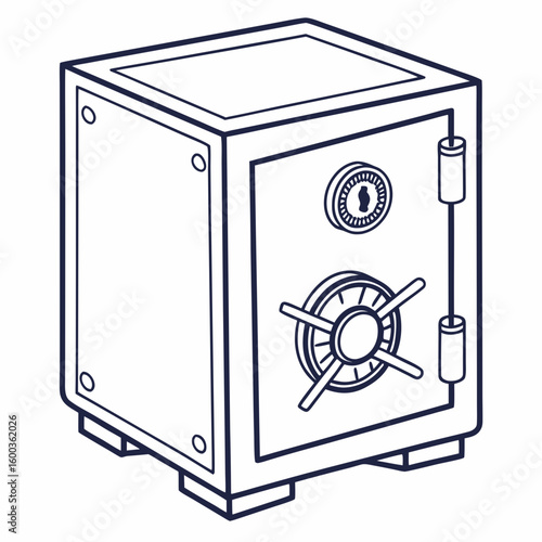 Metallic security safe with dial lock and handle vault storage