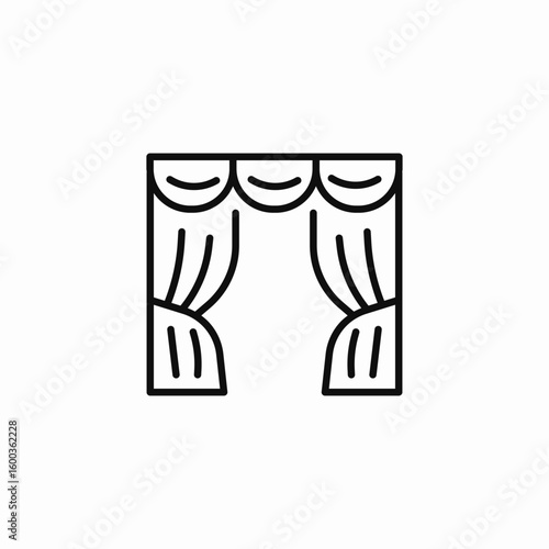stage curtain open icon sign vector