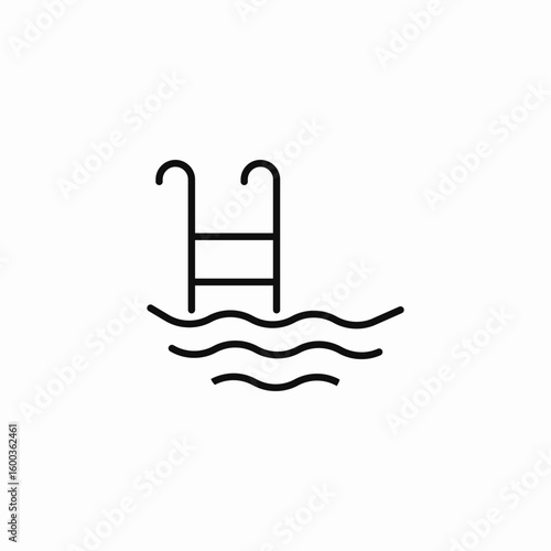 swimming pool ladder icon sign vector