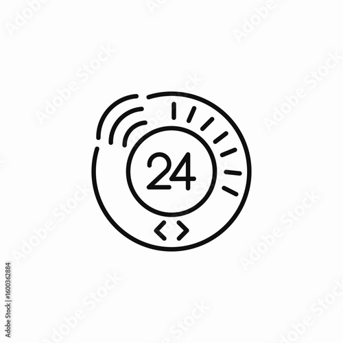 twenty four hours icon sign vector