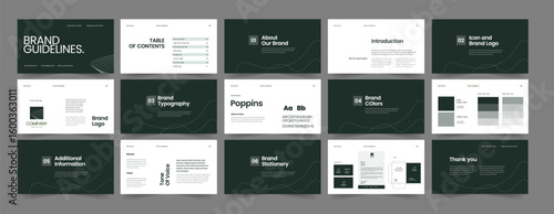 Modern Brand Guideline Presentation Design, Brand Identity Book, Branding Guidebook Layout