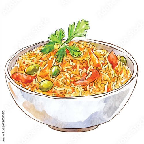 yuniazizah__Watercolor_hand-drawn_Biryani_clip_art_white_backgr_8de0d575-3c71-4b09-95a3-18b1bbf4997c