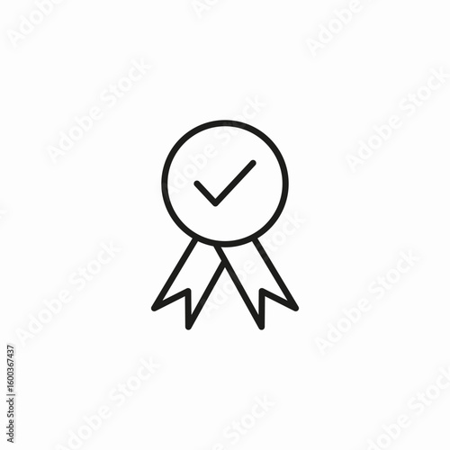 award ribbon check icon sign vector