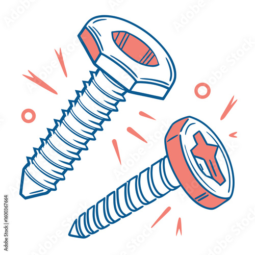 Playful screws and bolts fastener hardware