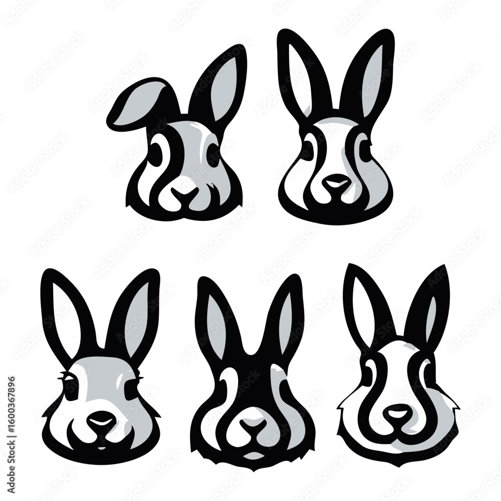 Fototapeta premium vector set of rabbits