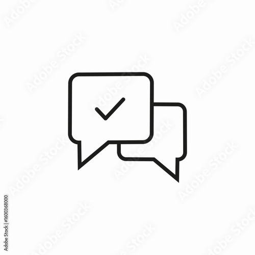 checked speech bubbles icon sign vector