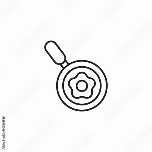 fried egg pan icon sign vector