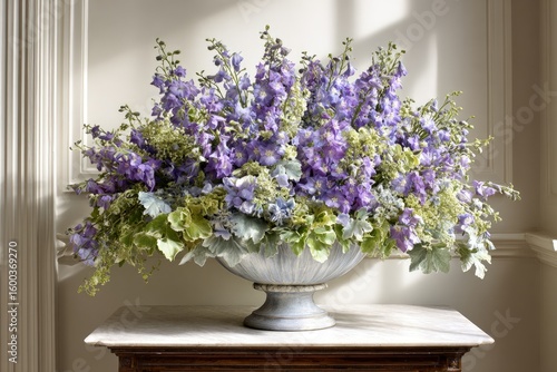 Wallpaper Mural Purple and Green Floral Arrangement in Decorative Vase Torontodigital.ca