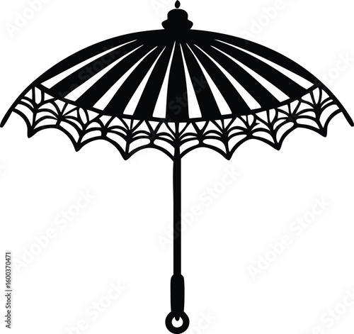 ornamental indian ceremonial umbrella.