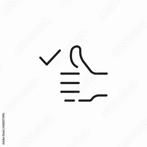 thumbs up check icon sign vector