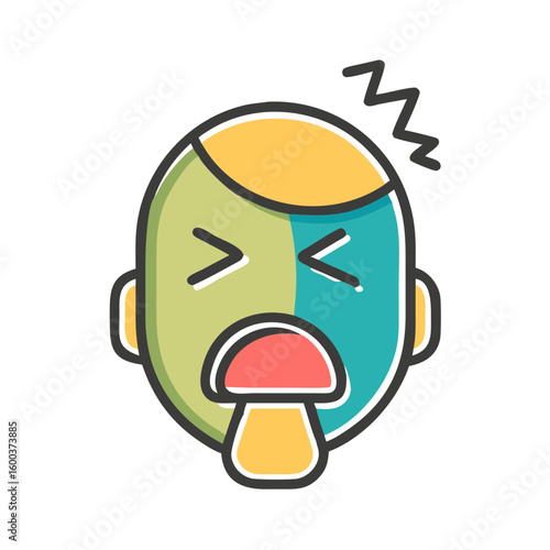 yawning face icon vector
