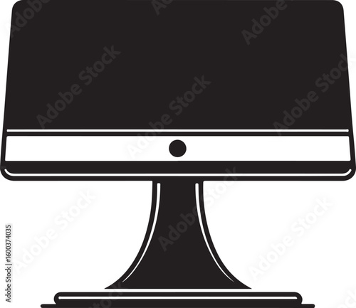 Black monitor riser silhouette icon vector