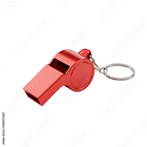 Whistle isolated on transparent background with keyring