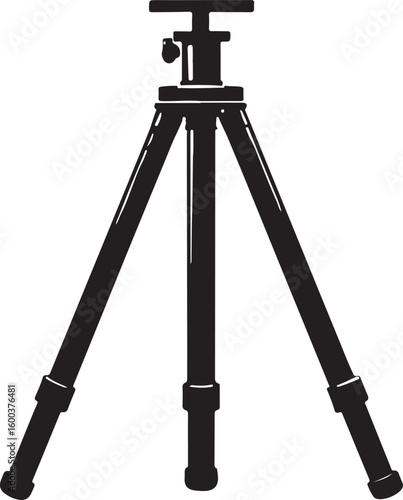 Black tripod stand silhouette vector icon camera photography