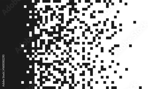 PNG speed dissolving digital explosion mosaic pattern rectangle vector pixel evaporation transformation disintegration abstract dispersed shape concept design burst graphic dust broken background 