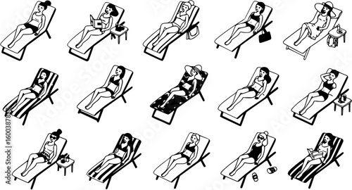 Woman relaxing on a sunbed
