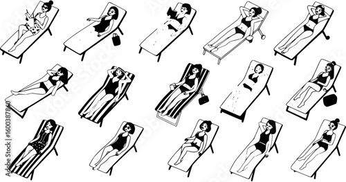 Woman relaxing on a sunbed
