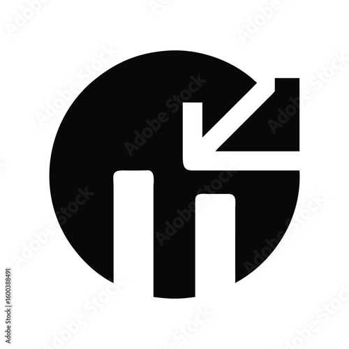 Decreasing House Prices: Black and White Conceptual Illustration