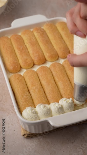 Summer tiramisu piping cream for homemade tiramisu 